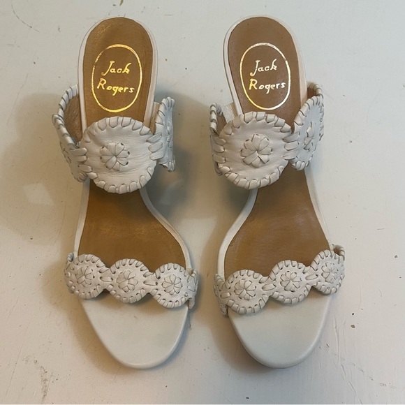 Jack Rogers Luccia White Wedge Sandals - Size 8 - Picture 3 of 9